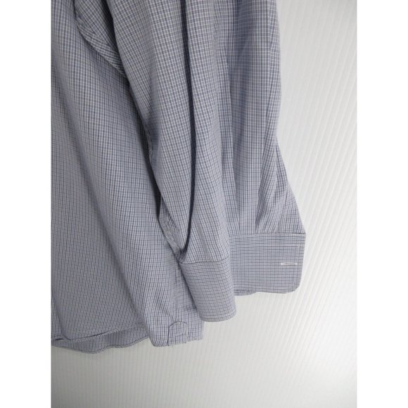 David Donahue Shirt 18 1/2 XXL Button Down Plaid Logo Dress Shirt Woven - Picture 3 of 12